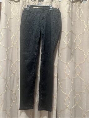 Celebrity Pink Black Snake-Texture Skinny Jeans